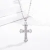 Retro Diamond Jezus Cross Naszyjniki wierzą, że złote łańcuchy naszyjnika dla kobiet mężczyzn biżuteria mody i piaszczysta