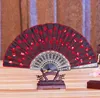 Китайский классический танец складной вентилятор партии благосклонность элегантный красочный вышитый цветок павлина шаблон блестки женские пластиковые портативные вентиляторы подарки свадьба sn5954