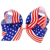 Hårtillbehör 4 juli US Independence Day Baby Star Stripe National Flag Bowknot Girls Hairclips M3477