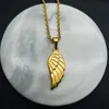 Pendant Necklaces Hip Hop Vintage Stainless Steel Angel Wing Necklace Women Men 3mm 20inches Rope Chain Jewelry Valentine Gift