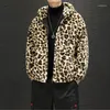 chaqueta de invierno con estampado de leopardo