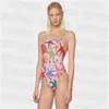 Female One Piece Swimsuit Ins Floral Print Swimwear Cute Fashion Bathing Suit High Elasticity Bikini