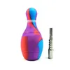 Hookahs Bowling Ball Shape Silicone Pipes Titancials Nails Tobacco Rör lämplig för torr växtbaserad rök med titan nageltillbehör