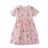 Jumping Meters Children's Dresses for Baby Girls Summer Animals Clothing Cotton Party Tutu Bunny Kids Clothes 210529