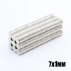 50PCS N35 Runda magneter 7x1mm Neodymium Permanent NDFEB Stark kraftfull magnetisk mini liten magnet