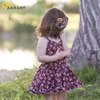 6M-4Y Flor de verano Baby Kid Girls Vestido Vendaje Bow Tutu Vestidos para viajes de vacaciones Trajes vintage 210515