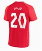 2022 월드컵 저지 캐나다 축구 유니폼 홈 어웨이 3rd 블랙 DAVIES DAVID 국가 대표팀 EVSTAQUIO HUTCHINSON LARIN CAVALLINI LARYEA MILLAR 축구 셔츠