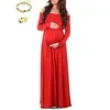European and American Maternity Clothes Photo Sexy Long-sleeved Neckline Long-sleeved Slim Tail Ladies Dress PW03