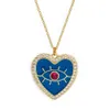 S2545 Fashion Jewelry Evil Eye Pendant Necklace Love Heart Blue Eyes Chain Choker Necklaces