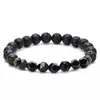 8mm pierre de lave perles hommes bracelet pour femmes rhombique forme perle bracelets bijoux pour pulsera hombre brassard accessoires