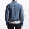 Designer-19SS Denim Jacket Män Kvinnor Högkvalitativa Casual Coats Black Blue Fashion Mens Stylist Jacket Mens Klädstorlek M-XXL