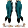 Leggings sportivi da donna stampati skinny casual da esterno Femme Leggings elastici da allenamento skinny a righe color fresco 211019