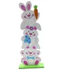 Easter Wooden Tabletop Ornament Spring Party Bunny Chicken Craft Ornament Centerpiece for Home Office Farmhouse RRB13620
