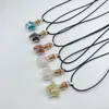Handmade Natural Crystal Stone Glass Bottle Silver Plated Pendant Necklaces For Women Girl Party Club Decor Fashion Jewelry