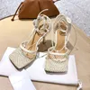 Top quality Ladies summer outdoor casual high-heeled sandals fashion luxury women's lace-up shoes designer sandal with box