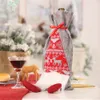 Coperchio della bottiglia di vino di Natale con sacchetto regalo di gnomi di peluche Ornamenti per la tavola di Natale Decorazione per la cena di Capodanno PHJK2108