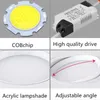 Einbau-Downlights, quadratisch, hell, weiß, schwarz, LED, dimmbar, COB, 7 W, 9 W, 12 W/14 W, 18 W, 24 W, Spot-Licht, Deckenleuchte, AC85–265 V