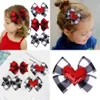 3,5 tums Buffalo Plaid Check Hair Bow Baby Toddler Girl's Barrette Sequined Hair Clips Sequins Love Heart Hairpin Grid Pattern Bobby Pin Ornament Accessory GT7Z4S8