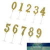 DIY GOLD NUMMER 0- 7 Grattis på födelsedagen Cake Candles Topper Decoration Party Supplies Fabrikspris Expert Design Kvalitet Senaste Style Original Status