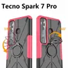 Hybrid Cases For TECNO Pova 2 Pop 5 LTE Camon 17 18 18P 18T Spark 7 Pro Hard Case Armor Holder stand Soft Gel Protection Silicone Cover