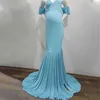 Long Maternity Photography Props Pregnant Women Sexy Ruffles Sleeve Dresses 2020 New Maxi Gown Maternity Dresses For Photoshot Q0713