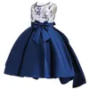 Enfant en bas âge fille princesse robe enfants robes pour filles robe de mariée d'été sans manches arc robes de fête d'anniversaire enfants Costume Q0716