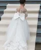 La robe de fille de fleur en dentelle arrondit la première robe de communion des enfants princesse tulle robe de mariage robe de mariage 2-14 ans 232z