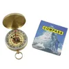 Luminous Brass Pocket Compass Party Favor Sports Hiking Portable Brasss Pockets Fluorescence Compasss Navigation Outdoor Campings Tools 5*1.6CM