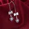 Women039S Sterling Silver Plated Bow Shape Earrings Dangle Chandelier GSSE876 Fashion 925 Silver Plate Earring Gift1138812