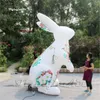 Skräddarsydd Påsk Sundace Chatacter Söt Uppblåsbara Kanin 3M Reklam Djurmodell Vitluft Blåst kaninballong för utomhusparade