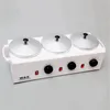 6st Triple Pot Wax Warmer Electric Hair Removal Waxing Machine Hands Fötter Paraffin Therapy Depilation Salon Beauty Tool5100408