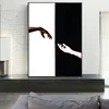Abstrait noir et blanc main dans la main Art affiches et impressions mur Art photo sur toile peinture pour décor à la maison salon