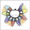 Hanger kettingen hangers sieraden Afrikaanse tribal mode choker colorf acryl kralen indian etnische bib ketting voor vrouwen charme kraal dro