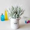 Flores decorativas grinaldas românticas provence lavanda vaso de casamento plástico para casa decoração artificial natal folha falsa