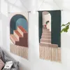 Cotton Linen Tassel Tapestry Geometric Print Muslim Wall Hanging Macrame Home Decor Tapestries