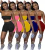 Womens Strapless Trainingspakken Outfits Twee Stuk Set Zomer Dameskleding Shorts Casual Mouwloos Sportkleding Sport Suit Selling Klw6300