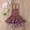 6M-4Y Flor de verano Baby Kid Girls Vestido Vendaje Bow Tutu Vestidos para viajes de vacaciones Trajes vintage 210515