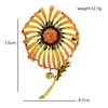 Pins, Brooches Wuli&baby Big Enamel Sunflower For Women 2-color Beauty Rhinestone Flower Party Casual Brooch Pin Gifts