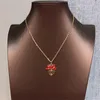 Collana da donna alla moda con lettere con scatola, gioielli squisiti, collane con ciondolo con ciondolo a forma di cuore, catena regalo per festival da donna