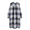 BLSQR Mode Poches Surdimensionné Plaid Veste Femmes Vintage Manches Longues Côté Vents Femelle Manteau Chic Tops 210430