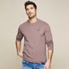 KUEGOU 100% cotton Men's long sleeve T-shirt simple embroidery t shirt Men's t shirt spring top plus size PT-1286 210524