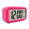 NOUVEAUPlastique Muet Réveil LCD Horloge Intelligente Température Mignon Photosensible Chevet Numérique Réveil Snooze Veilleuse Calendrier RRF11363