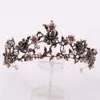 Baroque Vintage Black Purple Crystal Pearls Bridal Tiaras Crown Pageant Diadem Veil Tiara Wedding Hair Accessories 2107013418749