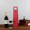 Scatole portaoggetti portatili in pelle PU per bottiglie di vino, custodie per imballaggio, con sacchetti per imballaggio con manico
