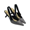 أحذية نسائية عالية الكعب كلاسيكي نمط مدبب كعب جولة رئيس الماس القوس مضخات أحذية للنساء