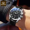 OLEVS Top Brand Mens Quartz Watch Noctilucent Business Wodoodporne luksusowe zegarki skórzany pasek Relogio Masculino Multifunkcja Six5223425