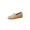 Scarpe eleganti Mocassini da donna solidi primaverili Punta tonda Casual Slip-on in pelle crosta resistente all'usura Décolleté da donna di alta qualità