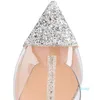 Été bout pointu femmes gladiateur Sandalias Nosy Spikes enfant PVC bride à la cheville dames sandales appartements de luxe Designer fête mariage 4946