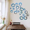 26/24 pcs 3d espelho adesivo de parede decoração redonda espelhos diy tv fundo sala adesivos paredes quarto banheiro casa de banho decoração