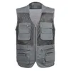 Large Size Mesh Quick-Drying Vests Male with Many Pockets Mens Breathable Multi-pocket Fishing Vest Work Sleeveless Jacket